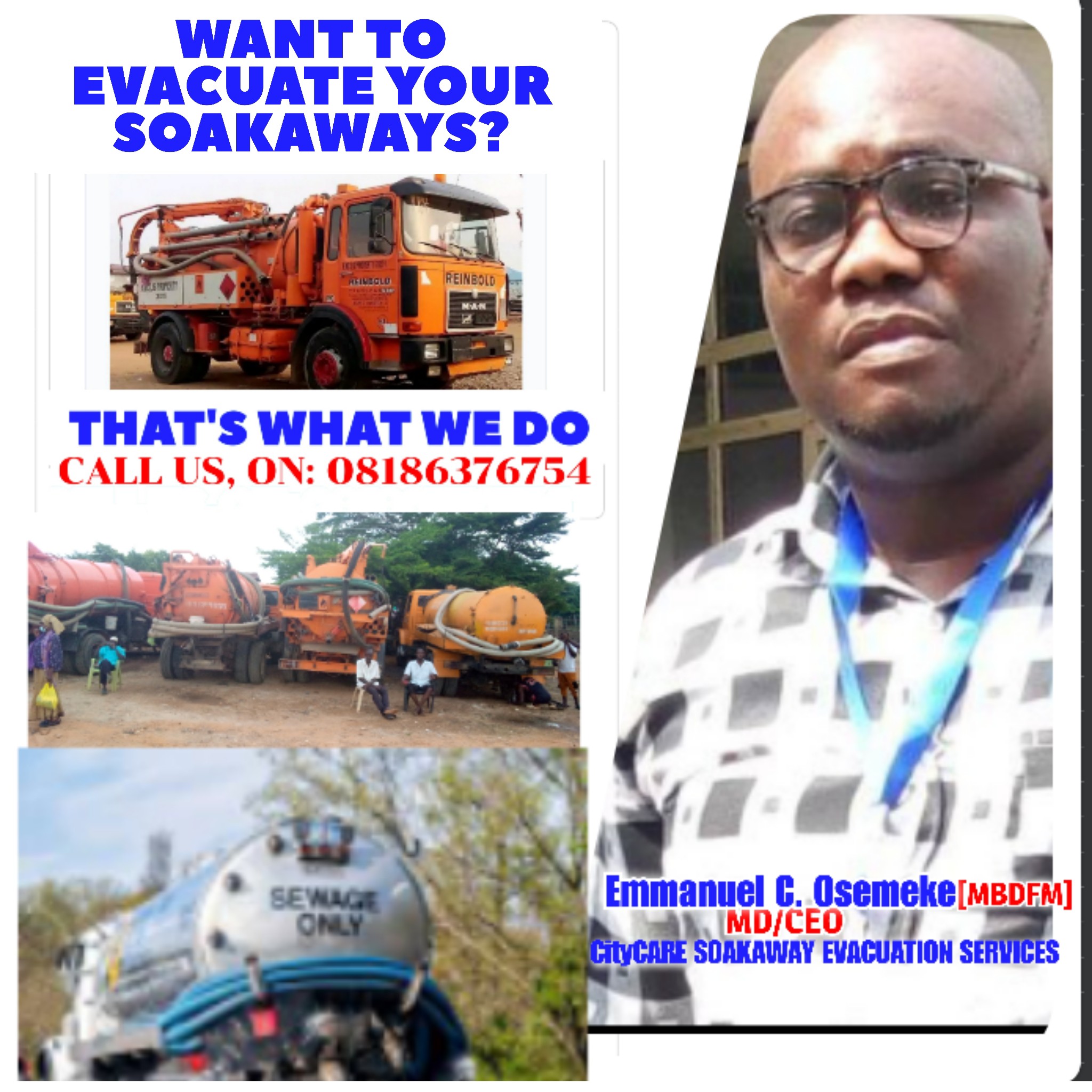 CityCare Soakaway Evacuation Services Abuja (YES, EVACUATE YOUR SOAKAWAYS HERE)
